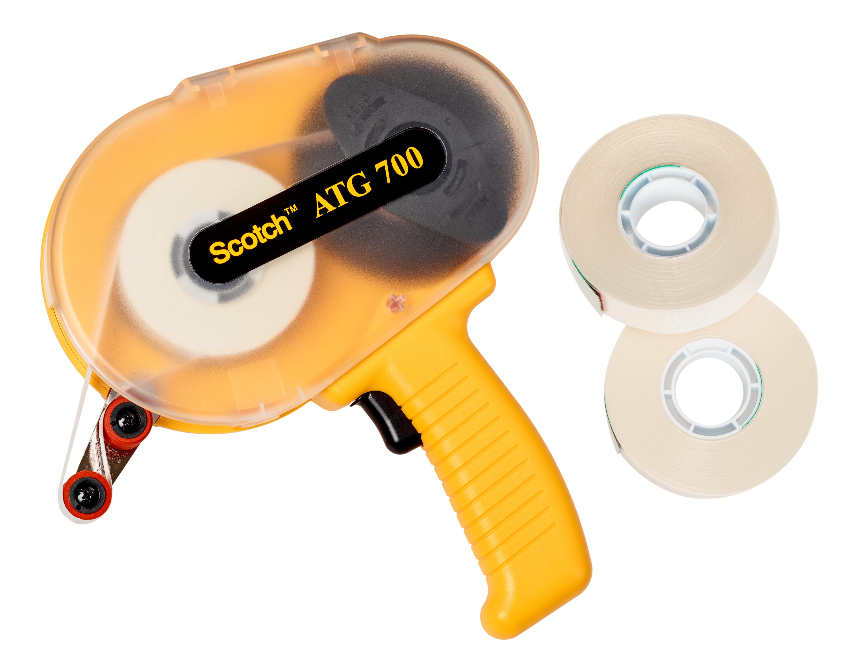 With Scotch® ATG Applicators, a touch of the finger triggers a quick, controlled application of Scotch® ATG Transfer Tape at the same time as the liner rewinds into the applicator.