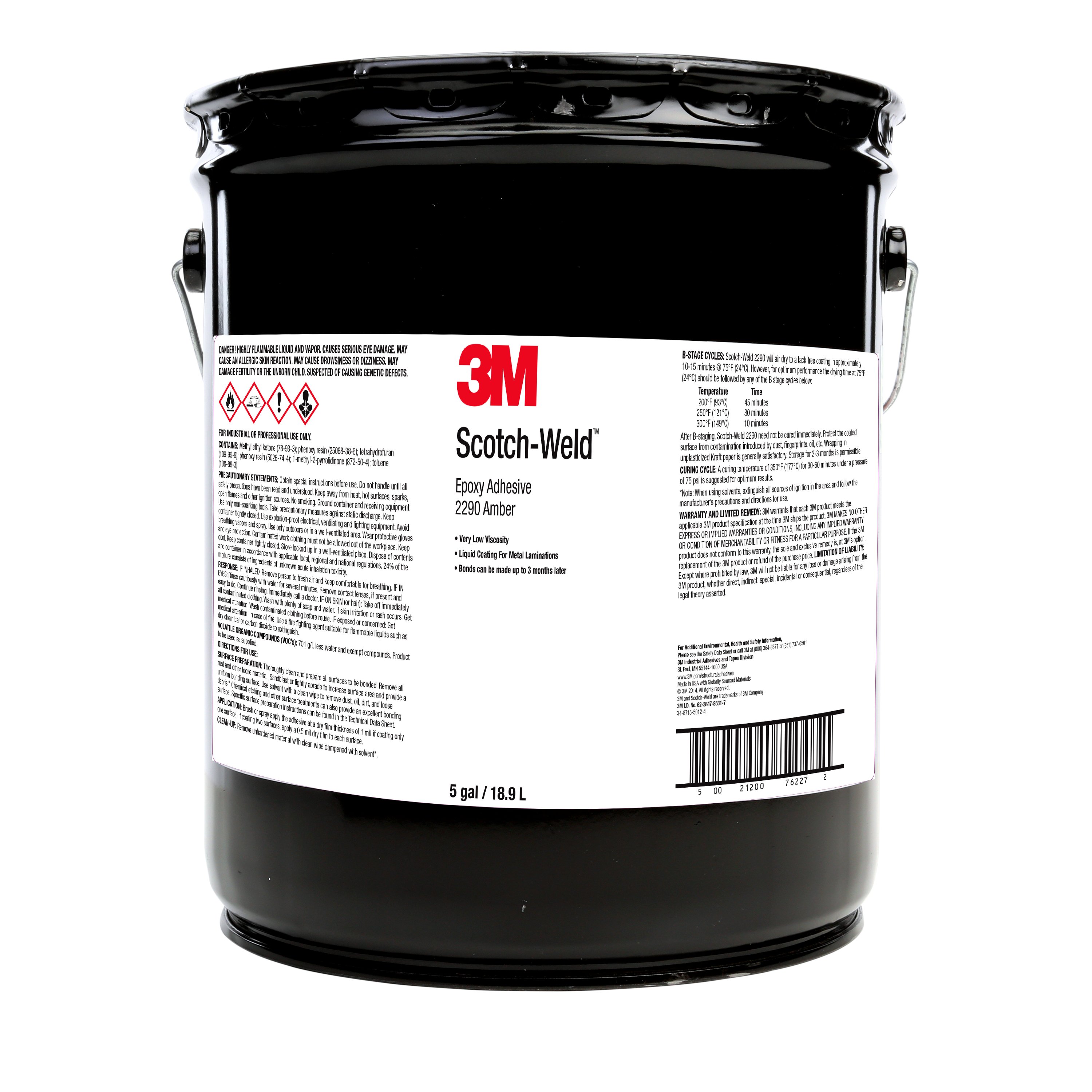 3M™ Scotch-Weld™ Epoxy Adhesive 2290 is designed to coat and bond metal substrates, including steel and aluminum