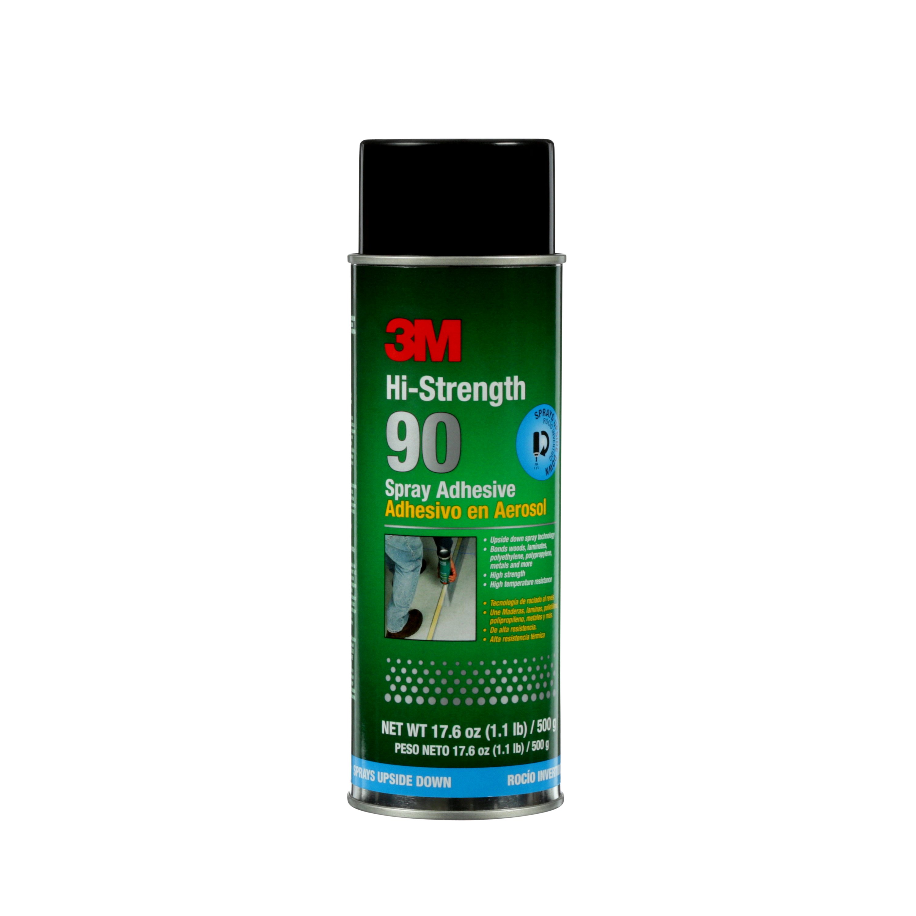 3M™ Hi-Strength 90 Spray Adhesive, INVERTED Aerosol Net Wt 17.6 oz, 12 cans  per case - NOT FOR SALE OR USE IN CA & OTHER STATES. CONSULT LOCAL AIR  QUALITY RULES BEFORE