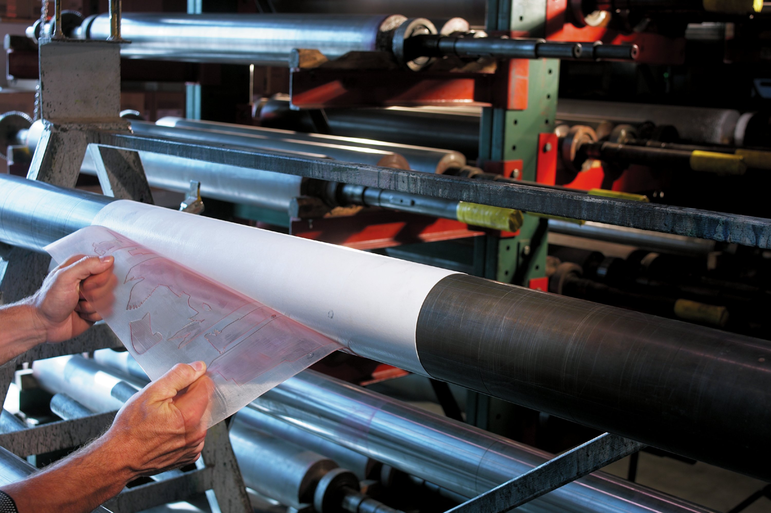 Photopolymer and rubber printing plates in a factory