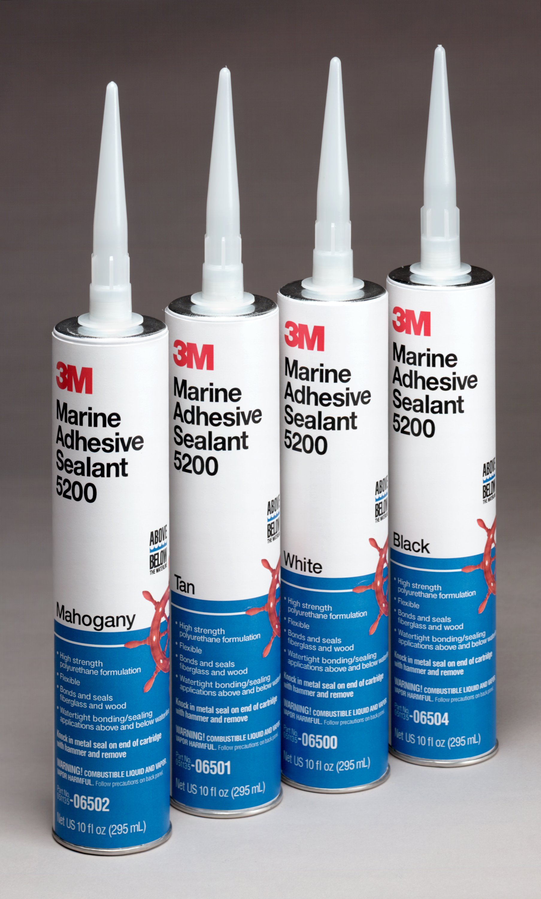 3M™ Marine Adhesive Sealant 5200 offers permanent adhesion to wood, gelcoat and fiberglass.