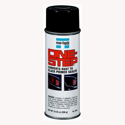 Mar-Hyde® One-Step® Rust Converter Primer Sealer chemically reacts to convert rust into a hard, black primer sealer