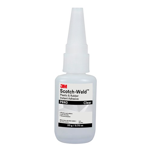 3M™ Scotch-Weld™ Plastic & Rubber Instant Adhesive PR40, 20 g bottle, 10  per case 7010330469