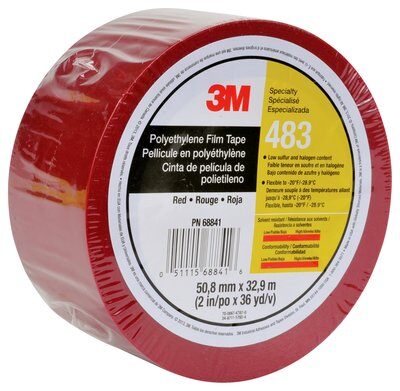 Our 3M™ Polyethylene Tape 483 stretches easily and is highly conformable for a tight seal over and around irregular surfaces