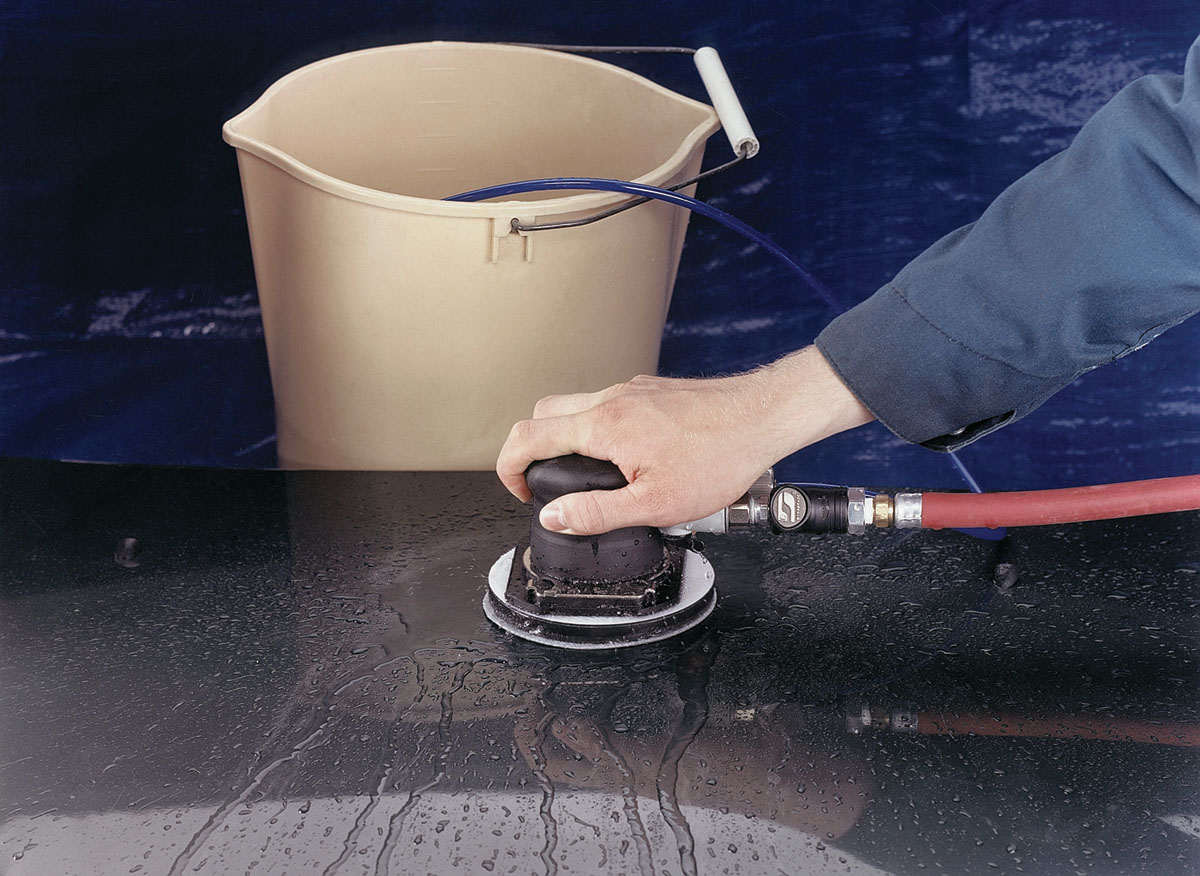 5" (127 mm) Dia. Wet Dynabug "Model T" Orbital Sander 20,000 RPM, 3/16" (5 mm) Dia. Orbit, Rear Exhaust