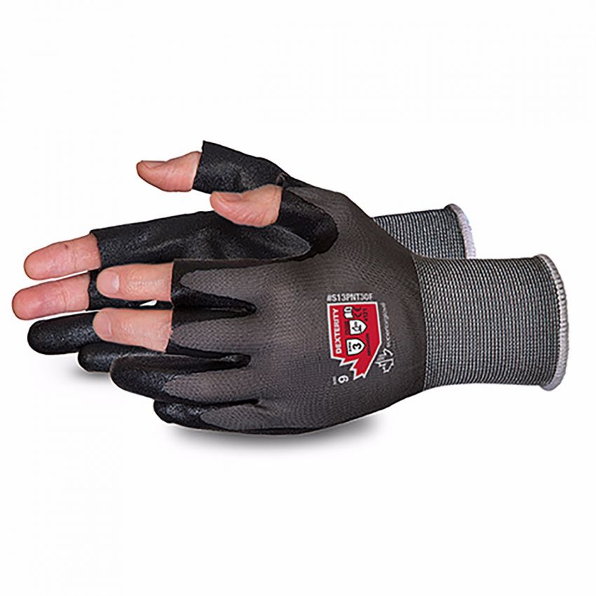 Dexterity® Three-Open Finger Gloves With Micropore Nitrile