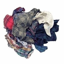 Reclaimed Flannel Garments, Mixed Colors, 50 lb/cs