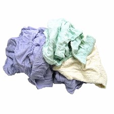 Reclaimed Terry Towel & Robe Rags, Mixed Colors, 10 lb/cs