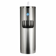 Touch Point® Stainless Steel Floor Stand Wipe Dispenser w/ Garbage Bin, 1/ea