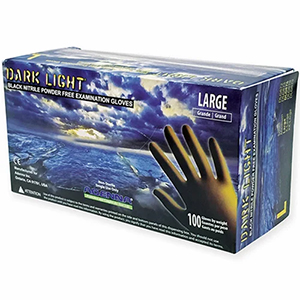 Dark Light® 9 Mil Black Nitrile Exam Gloves, 10 bxs/cs