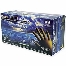 Dark Light® 9 Mil Black Nitrile Exam Gloves, 10 bxs/cs