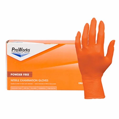 Safety Zone® 5 Mil Orange Nitrile Powder Free Exam Gloves, 10 bxs/cs