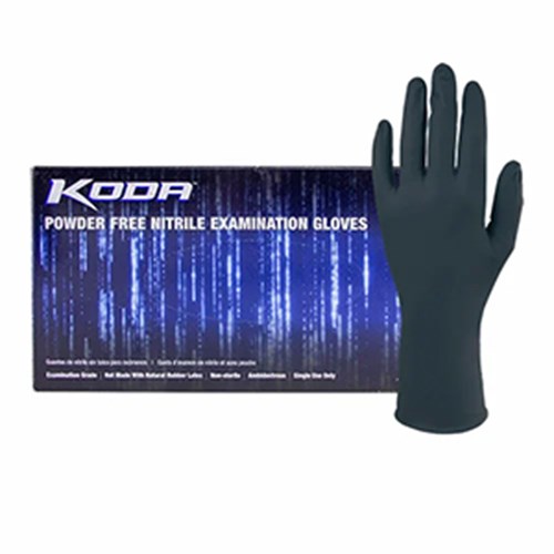 Koda 5.5 Mil Black Nitrile Sensitive Skin Powder Free Exam Gloves, 10 bxs/cs