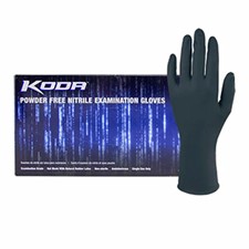 Koda 5.5 Mil Black Nitrile Sensitive Skin Powder Free Exam Gloves, 10 bxs/cs