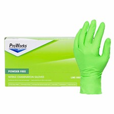 Safety Zone® 7 Mil Lime Green Nitrile Powder Free Exam Gloves, 10 bxs/cs
