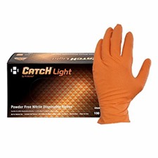 Catch® 6 Mil Orange Nitrile Powder Free Gloves, 10 bxs/cs