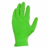 Catch® 9 Mil Neon Green Nitrile Powder Free Pyramid Grip Gloves, 10 bxs/cs