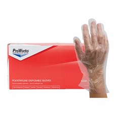 Safety Zone® 0.5 Mil Clear Polyethylene, Embossed Grip, Powder Free Gloves, 500/bx, 20 bxs/cs