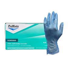 Safety Zone® 3 Mil Blue Vinyl Powdered Gloves, 100/bx, 10 bxs/cs