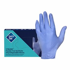 Safety Zone® VyBlend® 4.5 Mil Blue-Violet Synthetic Vinyl Powder Free Gloves, 10 bxs/cs