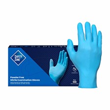 Safety Zone® 3 Mil Blue Nitrile Powder Free Exam Gloves, 10 bxs/cs