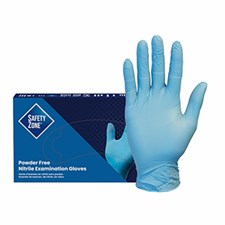 Safety Zone® 4 Mil Blue Nitrile Powder Free Exam Gloves, 10 bxs/cs