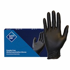 Safety Zone® 5.5 Mil Black Nitrile Powder Free Exam Gloves, 10 bxs/cs