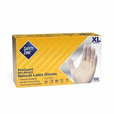 Safety Zone® 5 Mil Natural Latex Powdered Textured Gloves, 10 bxs/cs