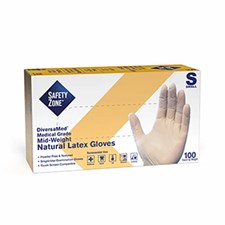 Safety Zone® 5.5 Mil Natural Latex, Powder Free Textured Exam Gloves, 100/bx, 10 bxs/cs