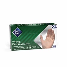 Safety Zone® 2.5 Mil Clear Vinyl Powdered Gloves, 10 bxs/cs