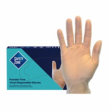 Safety Zone® 2.5 Mil Clear Vinyl Light-Weight Powder-Free Gloves, 10 bxs/cs