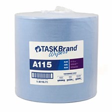 TASKBrand® A115 Advance Performance Wipers, Spunlace, Blue, 11.33"x13", Heavy Duty, Jumbo Roll, 825/rl, 1 rl/cs