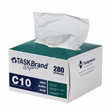TASKBrand® C10 Critical Series Wipers, White, 4.5" x 8", 1 Ply, Interfold, 280/bx, 60 bxs/cs