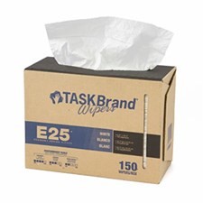 TASKBrand® E25 Economy Series Scrim Wipers, White, 9.75"x16.75", Interfold, 150/bx, 6 bxs/cs