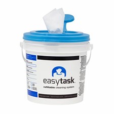 Hospeco® EasyTask® Bucket Refillable Cleaning System w/ Meltblown Wipes, 12"x12", 90/rl, 6 rls/cs + 1 bucket