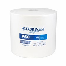 TASKBrand® P50 Premium Series Wipers, Hydrospun, White, 9"x13", Light Duty, Jumbo Roll, 1100/rl, 1 rl/cs