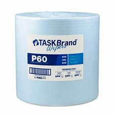 TASKBrand® P60 Premium Series Wipers, Hydrospun, Blue, 12"x12", Medium Duty, Jumbo Roll, 1100/rl ,1 rl/cs