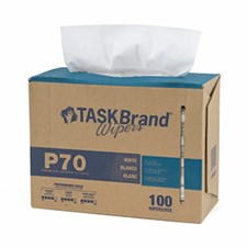 TASKBrand® P70 Premium Series Wipers, Hydrospun, White, 8.26"x16.75", Heavy Duty, Interfold, 100/bx, 10 bxs/cs