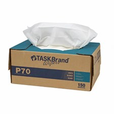 TASKBrand® P70 Premium Series Wipers, Hydrospun, White, 11"x16.75", Heavy Duty, Interfold, 150/cs