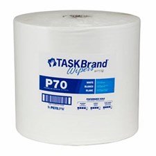TASKBrand® P70 Premium Series Wipers, Hydrospun, White, 12"x12", Heavy Duty, Roll, 870/rl, 1 rl/cs