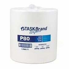 TASKBrand® P80 Premium Series Wipers, Hydrospun, White, 12"x12", Premium Duty, Jumbo Roll, 475/rl, 1 rl/cs