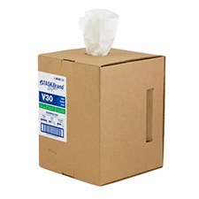 TASKBrand® V30 Value Series Wipers, DRC, White, 10"x12", Light Duty, Centerpull GrabBox®, 300/rl, 1 rl/cs
