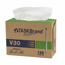 TASKBrand® V30 Value Series Wipers, DRC, White, 9"x16.5", Light Duty, Interfold, 120/bx, 6 bxs/cs