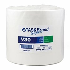 TASKBrand® V30 Value Series Wipers, DRC, White, 12.25"x12", Light Duty, Jumbo Roll, 950/rl, 1 rl/cs