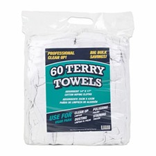 Hospeco® Cotton Terry Cleaning Cloths, 14"x"17, White, 60/pk, 5 pks/cs