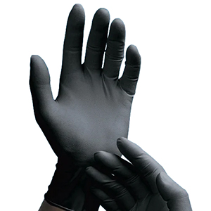 Art Noir® Phantom® 6 Mil Black Latex Textured Powder-Free Exam Gloves, 10 bxs/cs