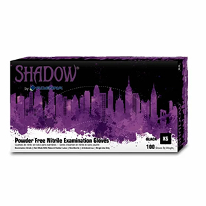 Art Noir® Shadow® 6 Mil Black Nitrile Textured Powder-Free Exam Gloves, 10 bxs/cs