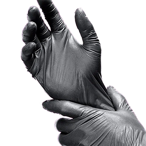 Art Noir® Shadow® 6 Mil Black Nitrile Textured Powder-Free Exam Gloves, 10 bxs/cs