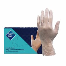 Safety Zone® VPF® 4 Mil Clear Vinyl Powder-Free Exam Gloves, 10 bxs/cs