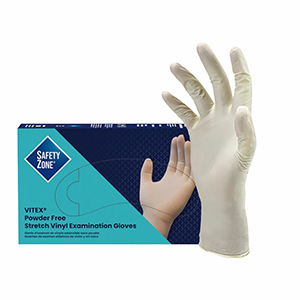 Safety Zone® Vitex® 4 Mil Beige Vinyl Powder-Free Exam Gloves, 10 bxs/cs